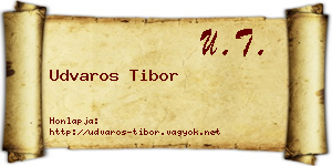 Udvaros Tibor névjegykártya